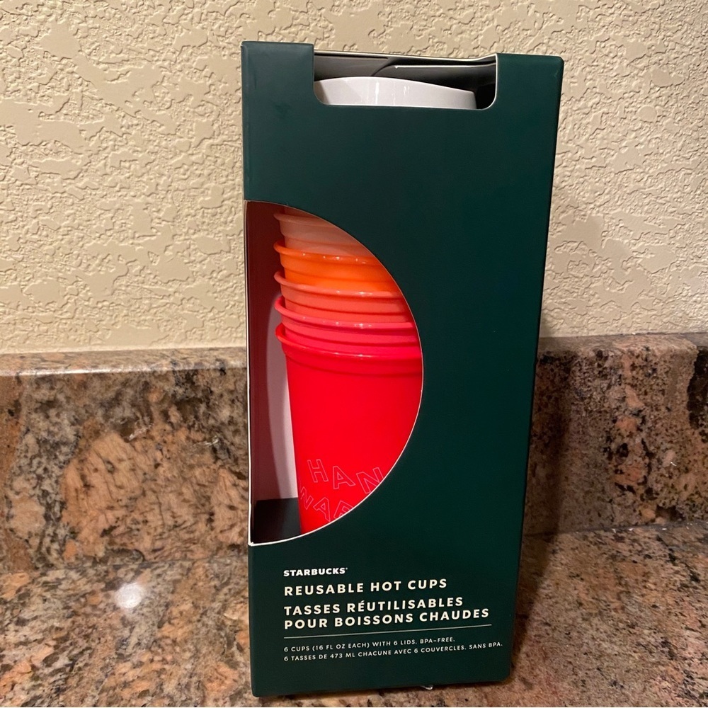 Starbucks‎ holiday reusable hot cups travel mugs set of six 6 new in package